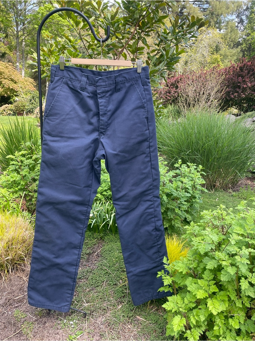 Men's Navy flannel lined work pants